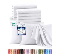 Utopia Bedding - 12 Pack Pillow Cases - OEKO-TEX - Standard Size 50x75 cm - 100% Brushed Microfiber Pillowcases with Envelope Closure, pillows not included - Wrinkle, Fade, & Stain Resistant - White