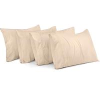 Utopia Bedding Pillow Cases Set of 4, Envelope Closure, Brushed Microfiber Shrinkage and Fade Resistant Pillow Cases, 20" x 30" (Queen, Beige)