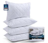Utopia Bedding Pillow Protector 50x75 cm Quilted Zippered, Soft & Breathable Microfiber Pillowcase Protectors (White, 50x75 cm (4 Pack - White))