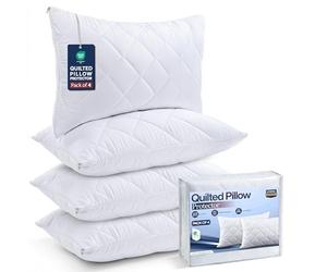 Utopia Bedding Pillow Protector 50x75 cm Quilted Zippered, Soft & Breathable Microfiber Pillowcase Protectors (White, 50x75 cm (4 Pack - White))
