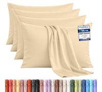 Utopia Bedding Pillowcases 4 Pack, Standard 50x75cm, Beige