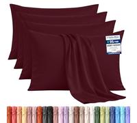 Utopia Bedding Pillowcases 4 Pack, Standard 50x75cm, Burgundy