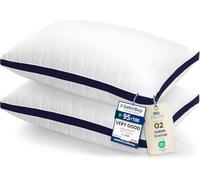 Utopia Bedding Pillows 2 Pack, Queen Bed Pillows, Brushed Fabric, Navy | 45x66 cm Queen Bed Pillows Soft Brushed Fabric Plush Hollow Fiber Filling Breathable Construction Comfortable Sleep Support