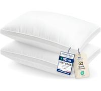 Utopia Bedding Pillows 2 Pack, Queen Bed Pillows, Brushed Fabric, White | 45x66 cm Queen Bed Pillows Soft Brushed Fabric Plush Hollow Fiber Filling Breathable Construction Comfortable Sleep Support
