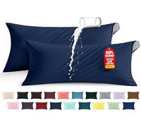 Utopia Bedding Premium 100% Waterproof Pillow Protectors with Zipper Body Size (Set of 2), Bed Bug and Dust Mite Proof Zippered Pillow Covers, Pillow Encasement Cases, Navy