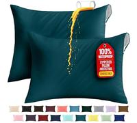Utopia Bedding Premium 100% Waterproof Pillow Protectors with Zipper Queen Size (Set of 2), Bed Bug and Dust Mite Proof Zippered Pillow Covers, Pillow Encasement Cases, Teal