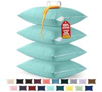 Utopia Bedding Premium 100% Waterproof Pillow Protectors with Zipper Standard Size (Set of 4), Bed Bug and Dust Mite Proof Zippered Pillow Covers, Pillow Encasement Cases, Spa Blue
