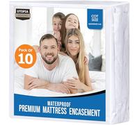 Utopia Bedding Premium Waterproof Mattress Encasement Cot Size (60 x 120 x 15 cm) Pack of 10, Zippered Mattress Protector, Bed Bug and Dust Mite Proof Mattress Cover, White