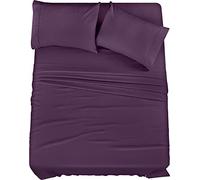 Utopia Bedding Queen Bed Sheets Set - 4 Piece Bedding - Brushed Microfiber - Shrinkage and Fade Resistant - Easy Care (Queen, Purple)