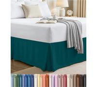 Utopia Bedding Queen Bed Skirt - Soft Quadruple Pleated Ruffle - Easy Fit with 16 Inch Tailored Drop - Hotel Quality, Shrinkage and Fade Resistant (Queen, Teal)