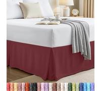 Utopia Bedding Queen Bed Skirt - Soft Quadruple Pleated Ruffle - Easy Fit with 16 Inch Tailored Drop - Hotel Quality, Shrinkage and Fade Resistant (Queen, Burgundy)