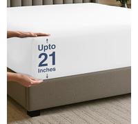 Utopia Bedding Queen Deep Pocket Fitted Sheet - Extra Deep Pocket - Fits up to 21 Inch Mattress - Hotel Luxury - Soft, Breathable and Comfy - Shrinkage and Fade Resistant - Easy Care - (White)