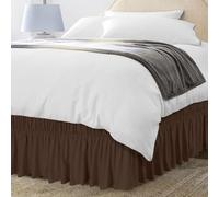 Utopia Bedding Queen Elastic Bed Ruffle - Easy Wrap Around Ruffle - Microfiber Bed Skirt with Adjustable Elastic Belt 16 Inch Tailored Drop - Hotel Quality Bedskirt, Fade Resistant (Queen, Brown)
