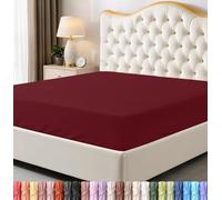 Utopia Bedding Queen Fitted Sheet - Bottom Sheet - Deep Pocket - Soft Microfiber -Shrinkage and Fade Resistant-Easy Care -1 Fitted Sheet Only (Red Burgundy)