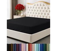 Utopia Bedding Queen Fitted Sheet - Bottom Sheet - Deep Pocket - Soft Microfiber -Shrinkage and Fade Resistant-Easy Care -1 Fitted Sheet Only (Black)