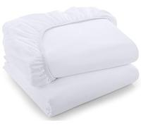 Utopia Bedding Queen Fitted Sheets - Bulk Pack of 2 Bottom Sheets - Soft Brushed Microfiber - Deep Pockets - Shrinkage & Fade Resistant - Easy Care (Queen, White)