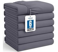 Utopia Bedding Queen Fitted Sheets - Bulk Pack of 6 Bottom Sheets - Soft Brushed Microfiber - Deep Pockets - Shrinkage & Fade Resistant - Easy Care (Grey)