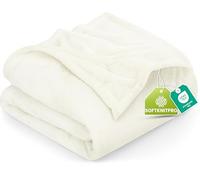 Utopia Bedding Fleece Queen Blanket, Soft, Cosy 300 GSM Fluffy Blankets For Sofas, Bed, Couches [Ivory, 228x228 cm]