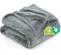 Utopia Bedding Fleece Queen Blanket, Soft, Cosy 300 GSM Fluffy Blankets For Sofas, Bed, Couches [Ash Grey, 228x228 cm]
