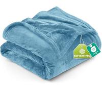 Utopia Bedding Fleece Queen Blanket, Soft, Cosy 300 GSM Fluffy Blankets For Sofas, Bed, Couches [Washed Blue, 228x228 cm]