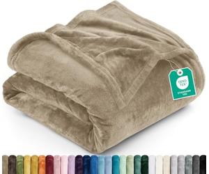 Utopia Bedding Queen Fleece Blanket 228x228cm 300GSM - Soft Fluffy Large Versatile Luxury Decorative Throw For Sofa, Bed & Settees - Cosy Breathable Warm Blanket, All Weather Gift, Camel