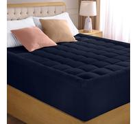 Utopia Bedding Queen Mattress Pad, Quilted Fitted Premium Mattress Protector, Deep Pocket Cover Stretches up to 16 Inches, Fluffy Pillow Topper (60x80 Inches, Navy)