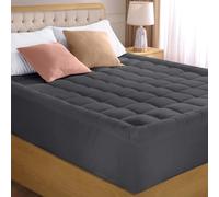 Utopia Bedding Queen Mattress Pad, Quilted Fitted Premium Mattress Protector, Deep Pocket Cover Stretches up to 16 Inches, Fluffy Pillow Topper (60x80 Inches, Grey)