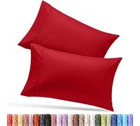 Utopia Bedding Queen Pillow Cases - 2 Pack - Envelope Closure - Soft Brushed Microfiber Fabric - Shrinkage and Fade Resistant Pillow Covers 20 X 30 Inches (Queen, Red)