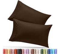 Utopia Bedding Queen Pillow Cases - 2 Pack - Envelope Closure - Soft Brushed Microfiber Fabric - Shrinkage and Fade Resistant Pillow Covers 20 X 30 Inches (Queen, Brown)