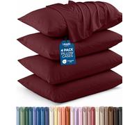 Utopia Bedding Queen Pillow Cases - 4 Pack - Envelope Closure - Soft Brushed Microfiber Fabric - Shrinkage and Fade Resistant Pillow Covers Queen Size 20 X 30 Inches (Burgundy)