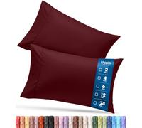 Utopia Bedding Queen Pillow Cases - Pack of 12 - Envelope Closure - Soft Brushed Microfiber Fabric - Shrinkage and Fade Resistant Pillow Covers Queen Size 20 X 30 Inches (Burgundy)