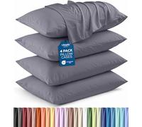 Utopia Bedding Queen Pillow Cases - Pack of 4 - Envelope Closure - Soft Brushed Microfiber Fabric - Shrinkage and Fade Resistant Pillow Covers Queen Size 20 X 30 Inches (Grey)