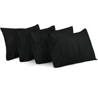 Utopia Bedding Queen Pillow Cases - Pack of 4 - Envelope Closure - Soft Brushed Microfiber Fabric - Shrinkage and Fade Resistant Pillow Covers Queen Size 20 X 30 Inches (Black)