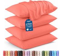 Utopia Bedding Queen Pillow Cases - Pack of 4 - Envelope Closure - Soft Brushed Microfiber Fabric - Shrinkage and Fade Resistant Pillow Covers Queen Size 20 X 30 Inches (Coral)