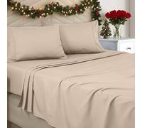 Utopia Bedding Queen Sheet Set - Brushed Microfiber - Soft Bed Sheets for Queen Size Bed Set - Includes 1 Fitted, 1 Flat, & 2 Pillow Cases - Deep Pocket (Beige)