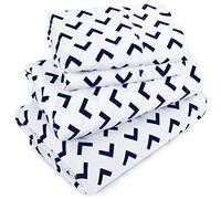 Utopia Bedding Queen Sheet Set, Soft Microfiber 4 Piece Bed Sheets with 15" Deep Pocket - Easy Care Brushed Microfiber (Arrows - Navy)
