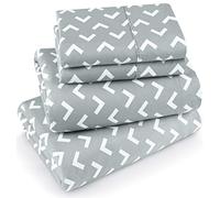 Utopia Bedding Queen Sheet Set, Soft Microfiber 4 Piece Bed Sheets with 16" Deep Pocket - Easy Care Brushed Microfiber (Arrows - White)