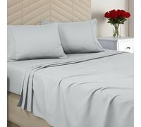 Utopia Bedding Queen Size Sheet Set Soft Brushed Microfiber, Includes 1 Fitted Sheet, 1 Flat Sheet, 2 Pillowcases, Deep Pocket (Light Grey)