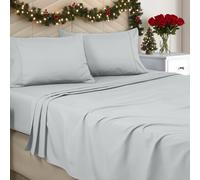 Utopia Bedding Queen Size Sheet Set Soft Brushed Microfiber, Includes 1 Fitted Sheet, 1 Flat Sheet, 2 Pillowcases, Deep Pocket (Light Grey)