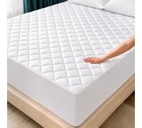 Utopia Bedding Quilted Fitted Mattress Pad (Super Queen) - Elastic Fitted Mattress Protector - Mattress Cover Stretches up to 16 Inches Deep - Machine Washable Mattress Topper