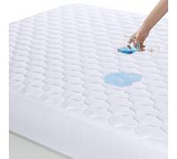 Utopia Bedding Quilted Fitted Waterproof Mattress Protector, Machine Washable Mattress Cover Stretches up to 38 CM Deep (White, King - 150x200 cm)
