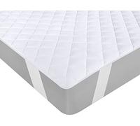Utopia Bedding Quilted Mattress Pad 160x200 cm, mattress protector with elastic strap, mattress cover up to 30 cm deep (white)