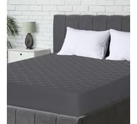 Utopia Bedding Quilted Mattress Protector, Breathable Mattress Pad, Deep Fitted Cover (Grey, Double - 135 x 190 + 38 cm)