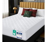 Utopia Bedding Quilted Mattress Topper, Mattress Protector, Cover Quilted Pad Soft Breathable, Deep Fitted Elastic, Double 135 x 190 + 38 cm, White