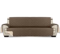 Utopia Bedding Reversible Oversized Couch Cover for 3 Cushion, Water Resistant Sofa Cover, Furniture Protector with Foam Sticks and Elastic Straps for Kids Dogs Pets (Oversized Sofa, Brown/Beige)