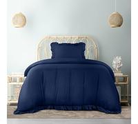 Utopia Bedding Ruffle Duvet Cover - Single Duvet Cover Set with Pillowcase - Soft Microfibre Polyester Ruffle Bedding (Navy)