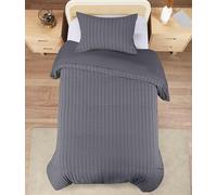Utopia Bedding Seersucker Duvet Cover Set - Pack of 10 - Single Duvet Cover Set with Pillowcase - Soft Microfibre Polyester Seersucker Bedding (Grey)