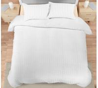 Utopia Bedding Seersucker Duvet Cover Set - Pack of 8 - King Size Duvet Cover Set with Pillowcases - Soft Microfibre Polyester Seersucker Bedding (White)