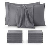 Utopia Bedding - Set of 12 Pillowcases - 50 x 75 cm - Oeko-Tex - Brushed Microfibre 100% Polyester with Envelope Closure (Pillow Insert Not Included), Cushion Cover Only - Grey