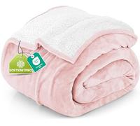 Utopia Bedding Sherpa Blanket King Size [Pink, 90x102 Inches] - 480GSM Thick Warm Plush Fleece Reversible Blanket for Bed, Sofa, Couch, Camping and Travel